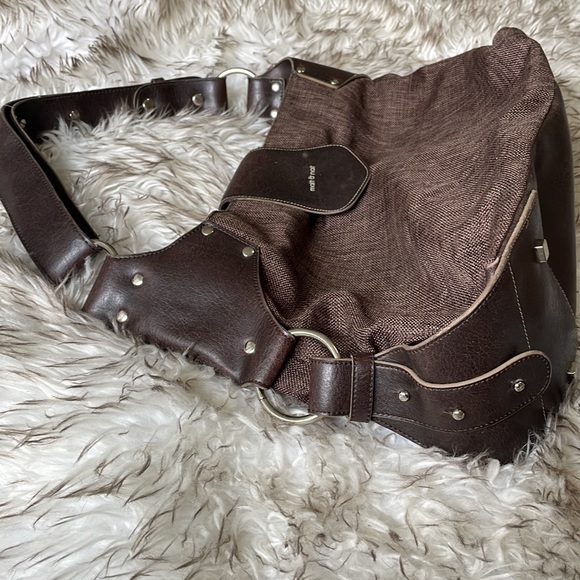 Matt & Nat large vegan leather & cloth brown bag - Picture 3 of 5